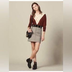 Sandro v-neck brown sweater